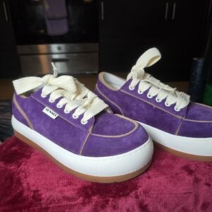 Sunnei Purple Suede Sneakers